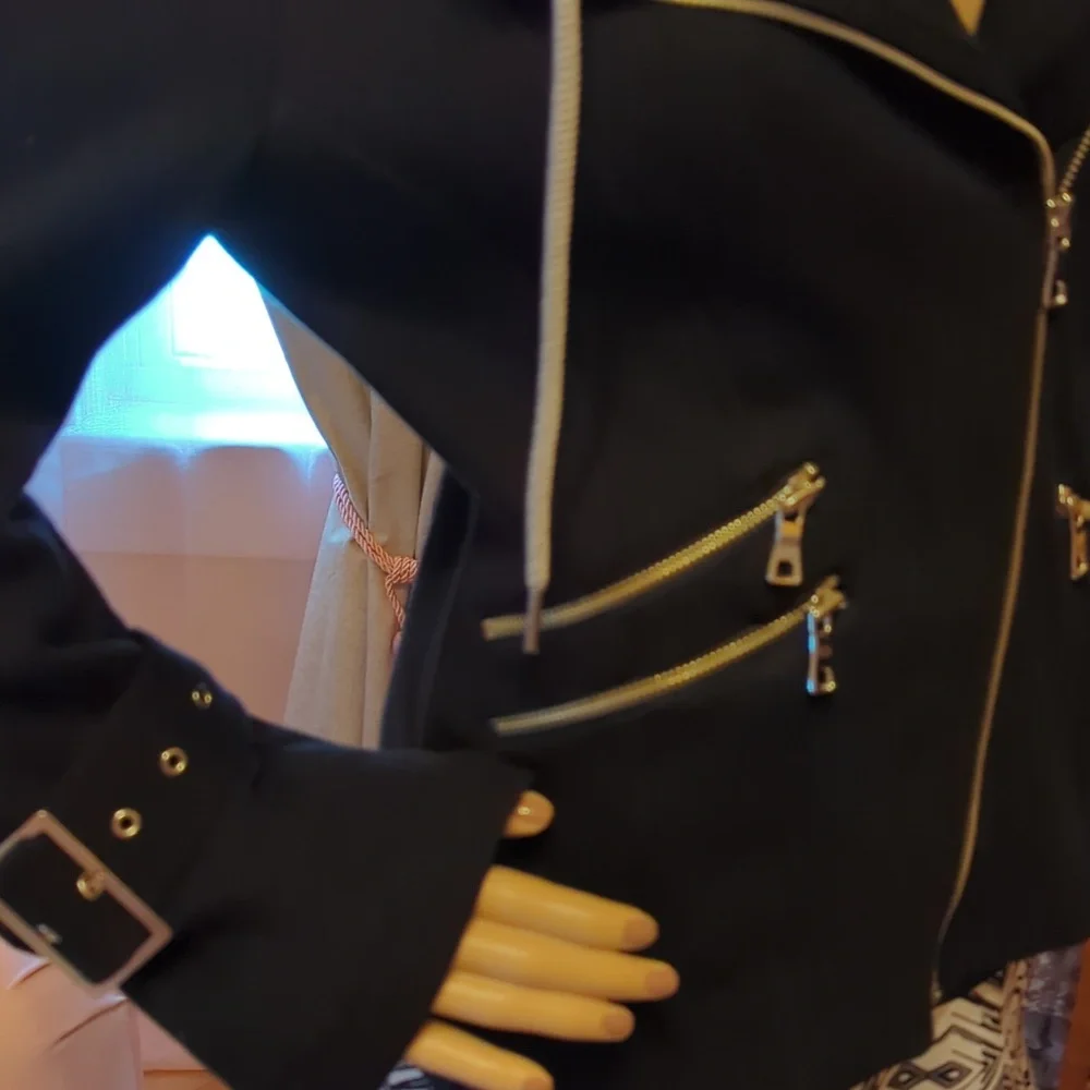 INC Moto Jacket With Hoodie - Picture 3 of 9